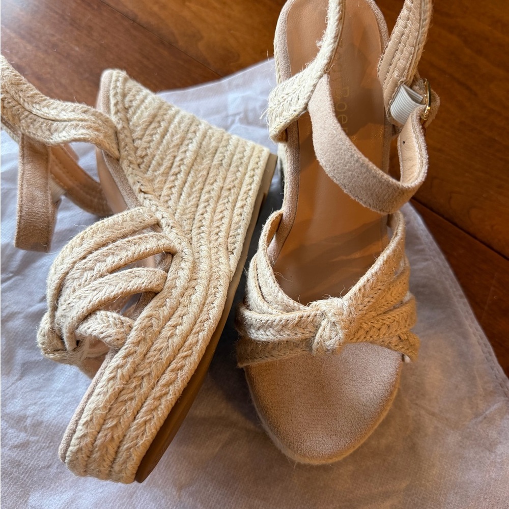 ZodyBoer Espadrille Wedge Sandals - Neutral Beige Ankle Strap - Picture 2 of 5